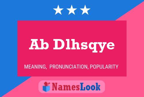 Ab Dlhsqye Name Poster