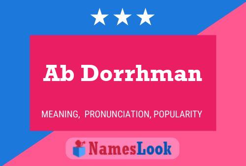 Ab Dorrhman Name Poster