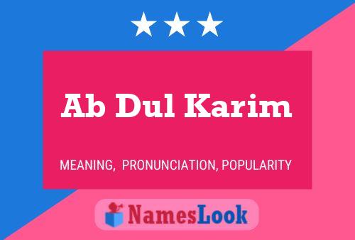 Ab Dul Karim Name Poster