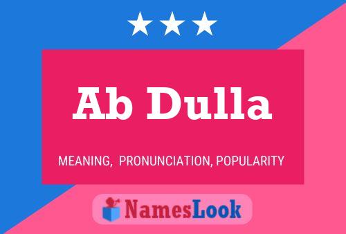 Ab Dulla Name Poster