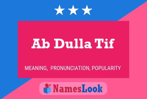 Ab Dulla Tif Name Poster