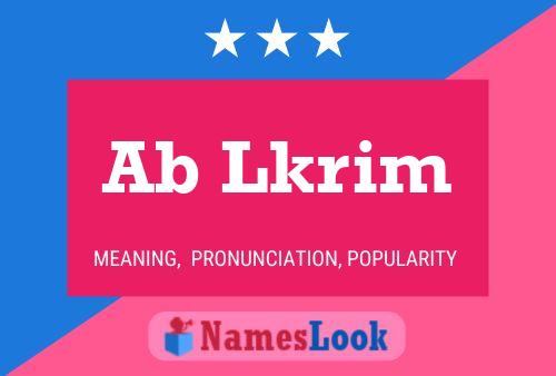 Ab Lkrim Name Poster