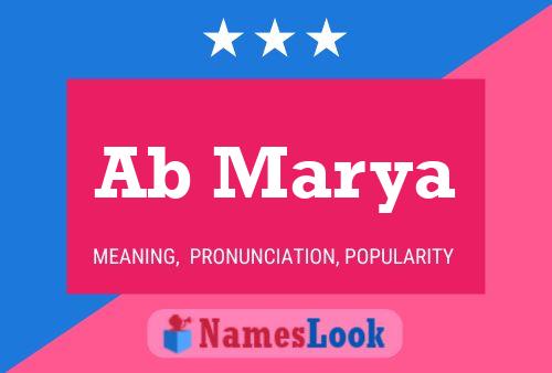 Ab Marya Name Poster