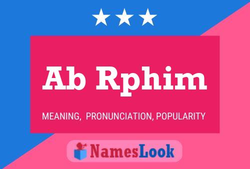 Ab Rphim Name Poster