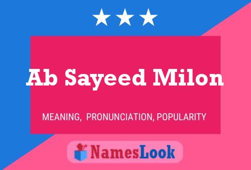 Ab Sayeed Milon Name Poster