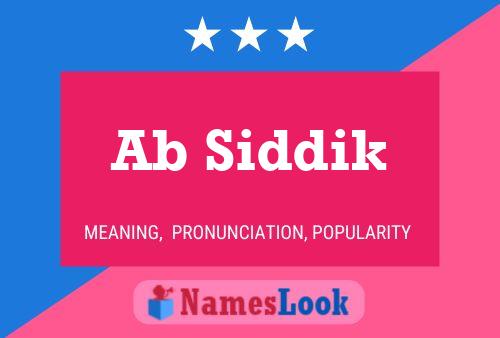 Ab Siddik Name Poster