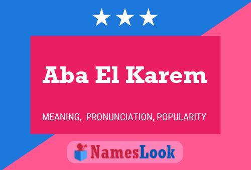 Aba El Karem Name Poster