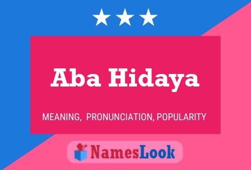 Aba Hidaya Name Poster