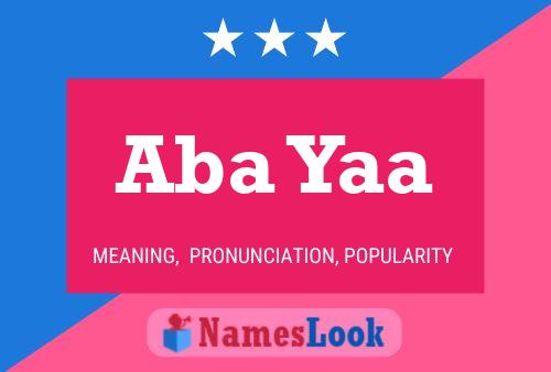 Aba Yaa Name Poster