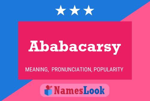 Ababacarsy Name Poster