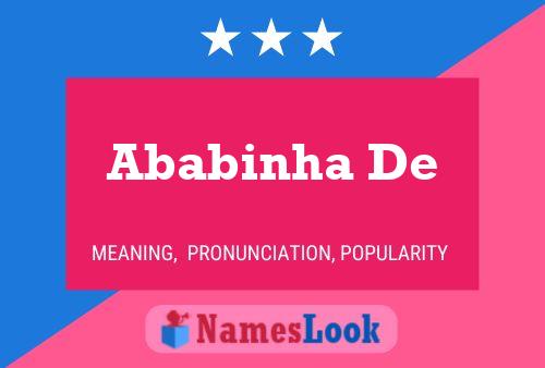 Ababinha De Name Poster