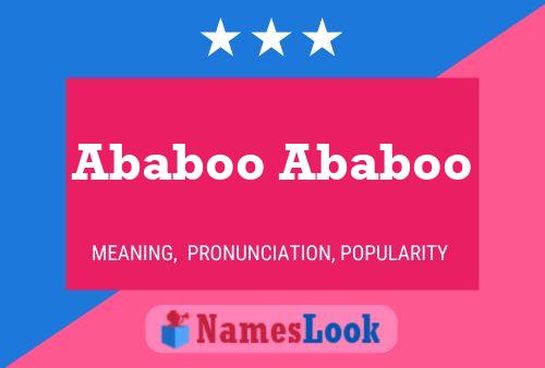 Ababoo Ababoo Name Poster