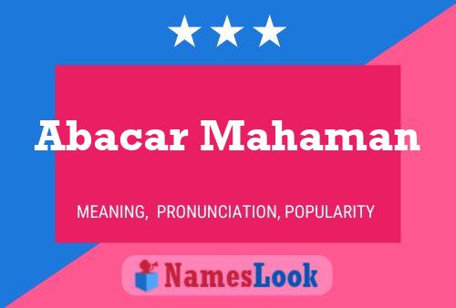 Abacar Mahaman Name Poster