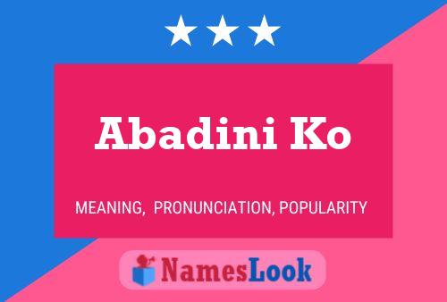 Abadini Ko Name Poster