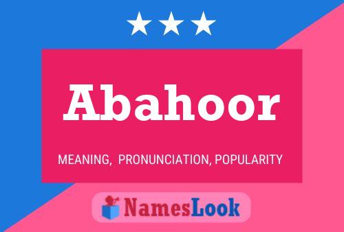 Abahoor Name Poster