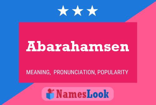 Abarahamsen Name Poster