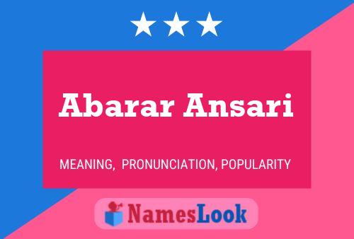 Abarar Ansari Name Poster