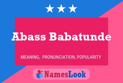 Abass Babatunde Name Poster