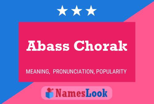 Abass Chorak Name Poster