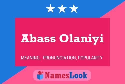 Abass Olaniyi Name Poster