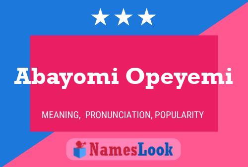 Abayomi Opeyemi Name Poster