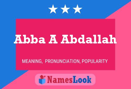 Abba A Abdallah Name Poster