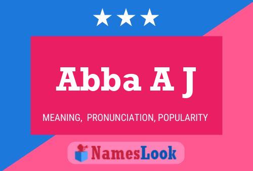 Abba A J Name Poster