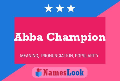 Abba Champion Name Poster