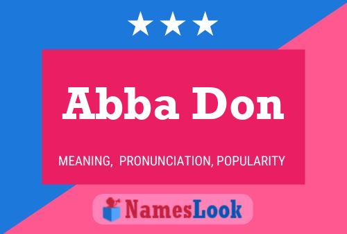 Abba Don Name Poster