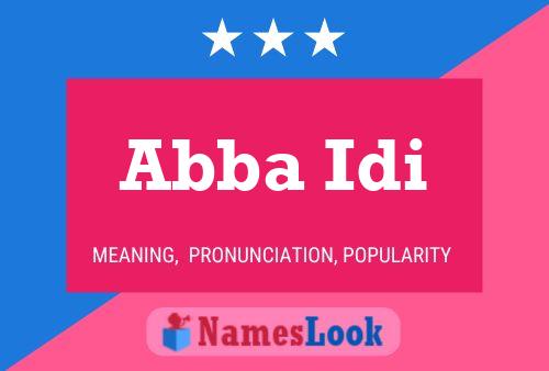 Abba Idi Name Poster