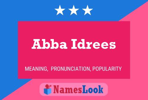 Abba Idrees Name Poster