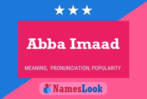 Abba Imaad Name Poster