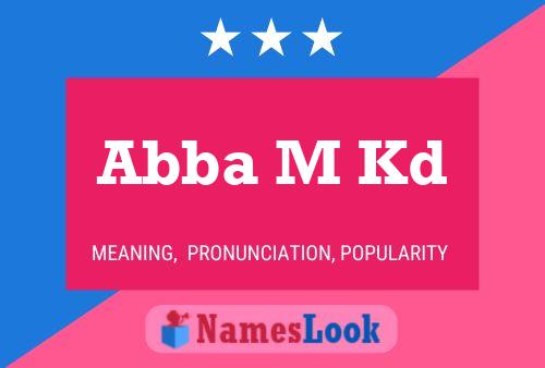 Abba M Kd Name Poster