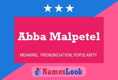 Abba Malpetel Name Poster