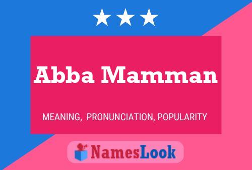 Abba Mamman Name Poster