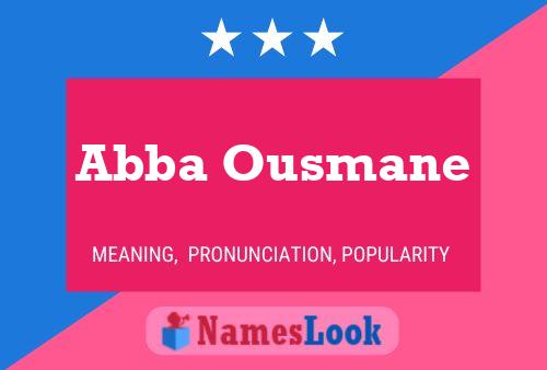 Abba Ousmane Name Poster