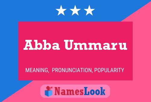 Abba Ummaru Name Poster