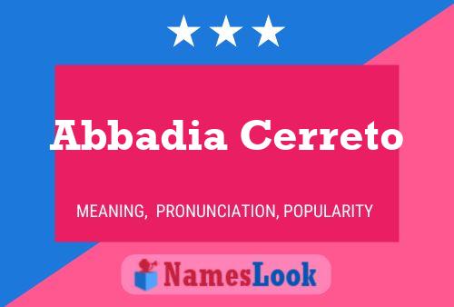 Abbadia Cerreto Name Poster