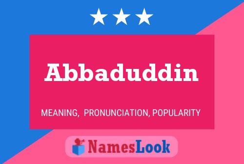 Abbaduddin Name Poster