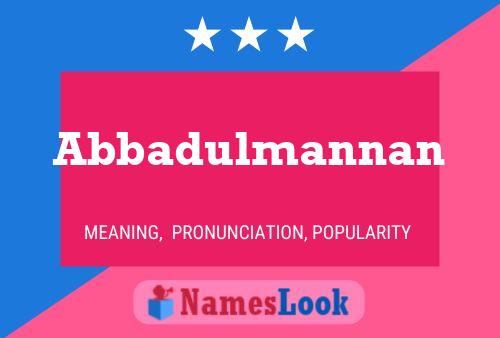 Abbadulmannan Name Poster