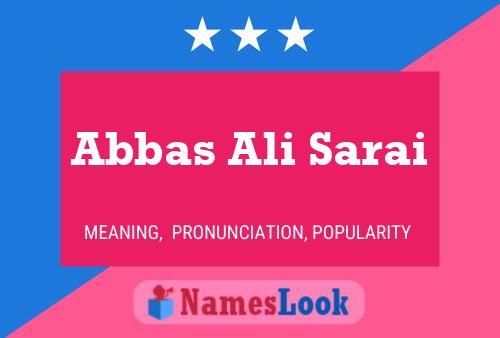 Abbas Ali Sarai Name Poster