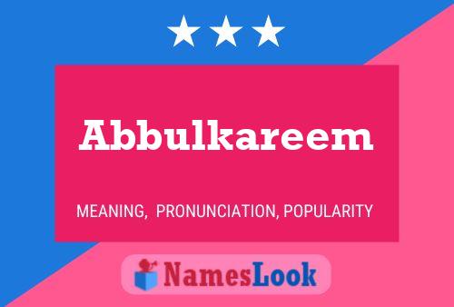 Abbulkareem Name Poster