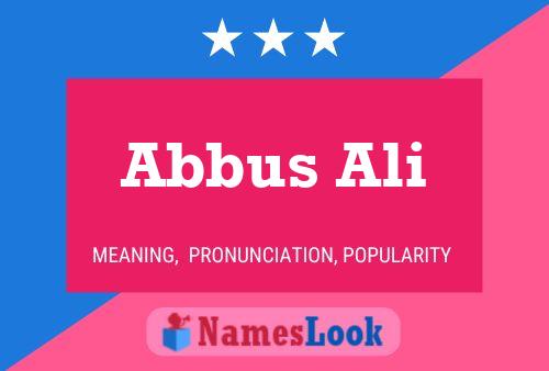 Abbus Ali Name Poster