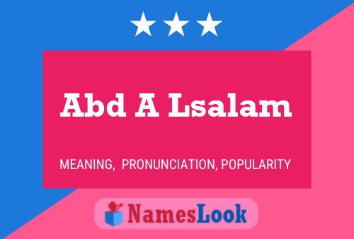 Abd A Lsalam Name Poster