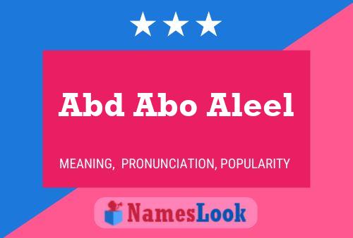 Abd Abo Aleel Name Poster