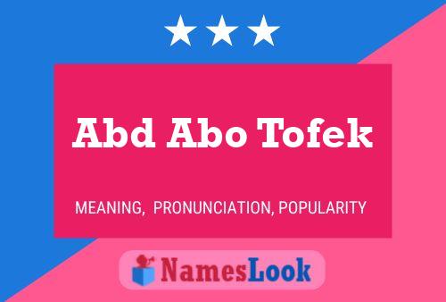 Abd Abo Tofek Name Poster