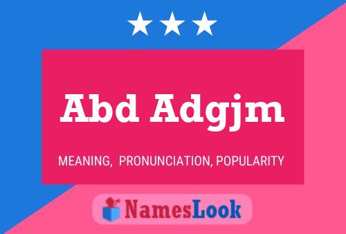 Abd Adgjm Name Poster