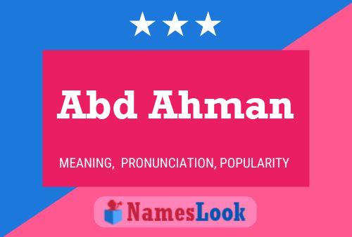 Abd Ahman Name Poster