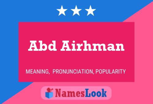 Abd Airhman Name Poster