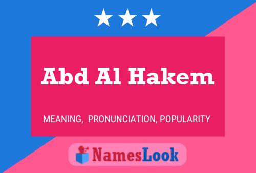 Abd Al Hakem Name Poster